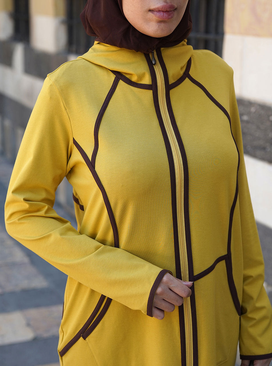 Full Zipped Bias Trim Hoodie